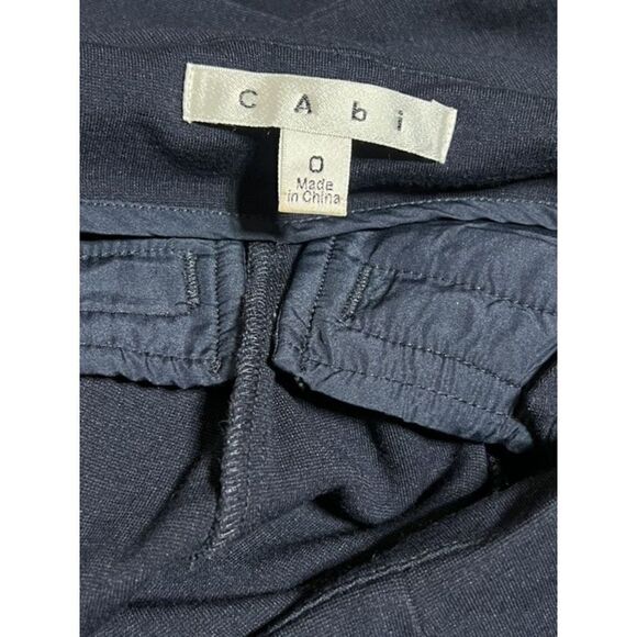 CAbi Navy Blue Knit Ankle Pants Cropped Pants Size 0 - Picture 4 of 4